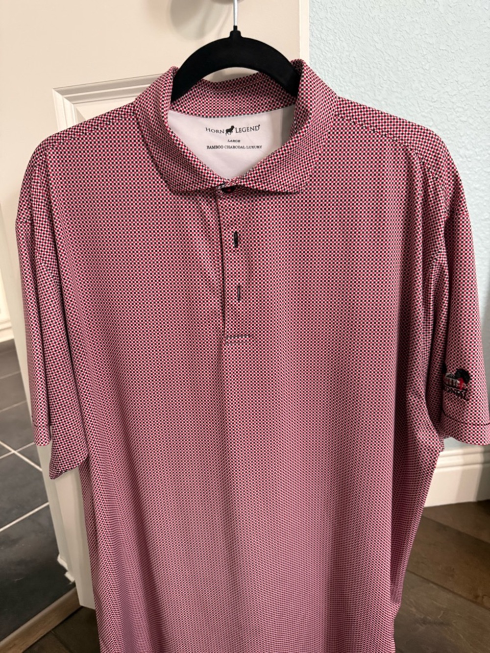 Horn Legend Men’s Checkered Button-Up Shirt in Red, Black & White